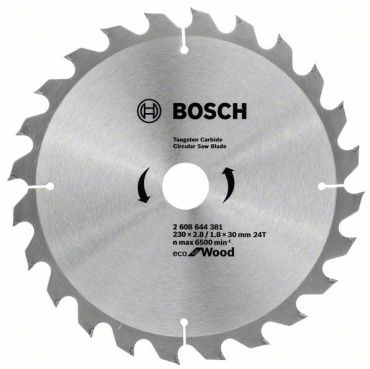 Bosch Пильный диск по древесине Eco for wood 2608644381, 230x30 мм, 24Т