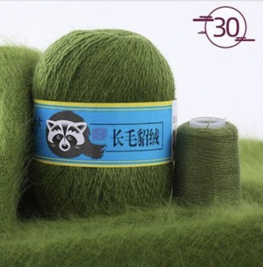 Моток Long Mink Wool 02154 болотный зеленый 350 м 50 г