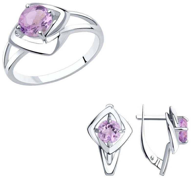 Diamant 94-310-00605-2-94-320-00605-2 вес 5.28 г серебро, аметист