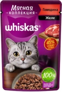 Whiskas кусочки в желе говядина 75 г 1 шт