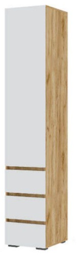 Шкаф-пенал DOMA HELEN-NL, 40x210х46 см, белый, светло-коричневый