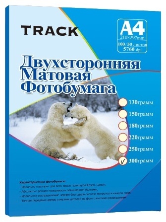 Track MAT2ST300GR бумага, A4, 50 шт, матовое покрытие
