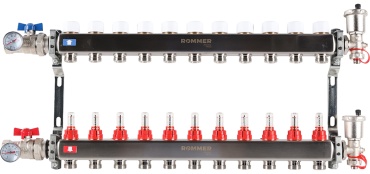 Коллектор распределительный регулирующий Rommer RMS-1210-000011, нержавеющая сталь