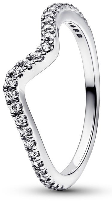 PANDORA «Серебристая сверкающая волна» 192539C01-54 размер 17 вес 1.58 г серебро, цирконий