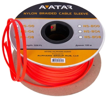 Avatar кабельная оплетка NS-O8 V2 8GA оранжевый 10m 1 шт