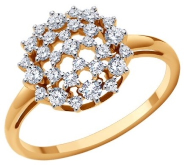 Diamant 51-110-01949-1 размер 18 вес 2.05 г золото, фианит