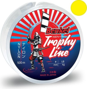 Леска Benkei монофильная Trophy Line fluo 0,405mm 0.405 мм желтый