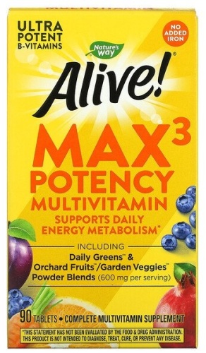 Nature's Way мультивитамины Alive Max 3 Potency 90 таблеток