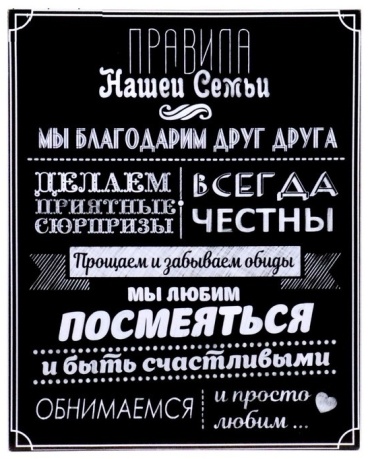 Картина Правила нашего дома 40x50 см