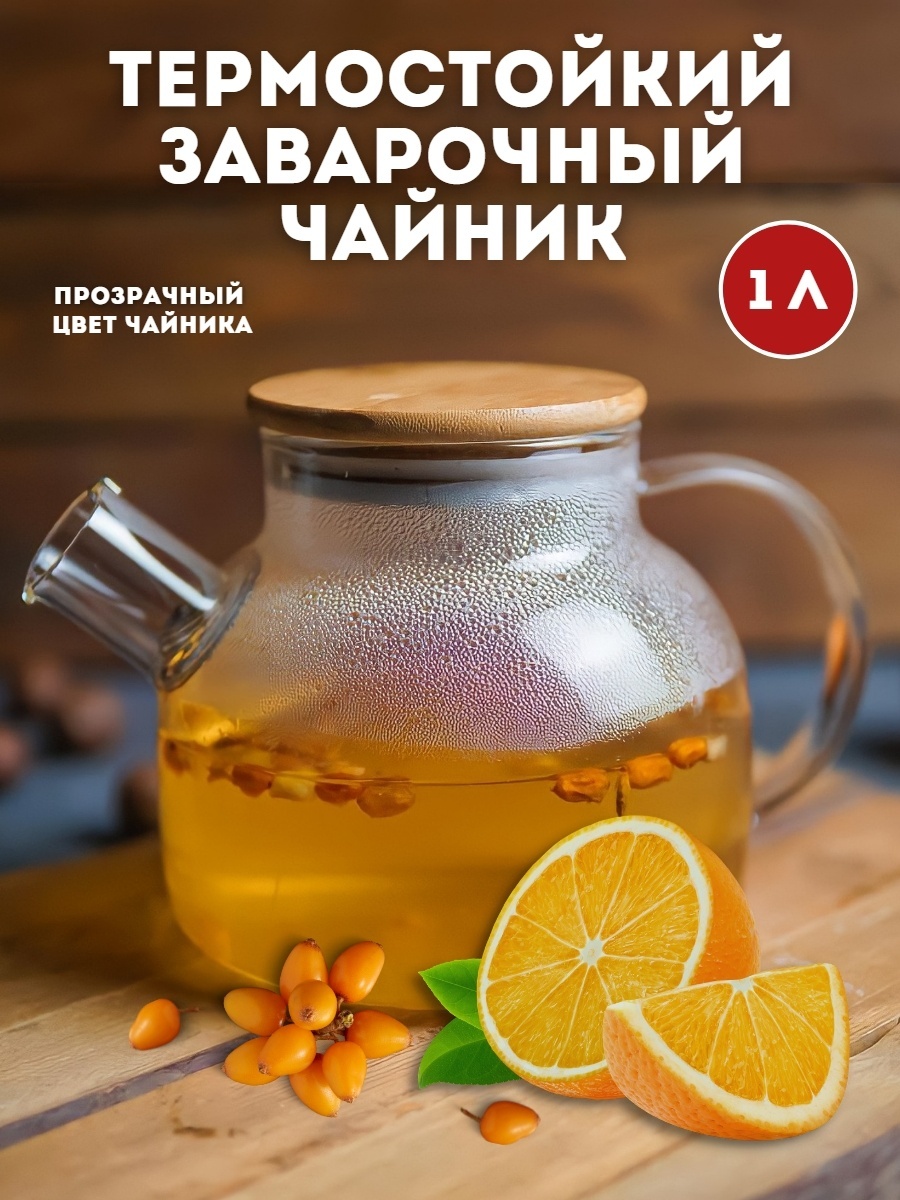 Premium Supplier чайник Бочонок 86CN21WH01 1 л, стекло