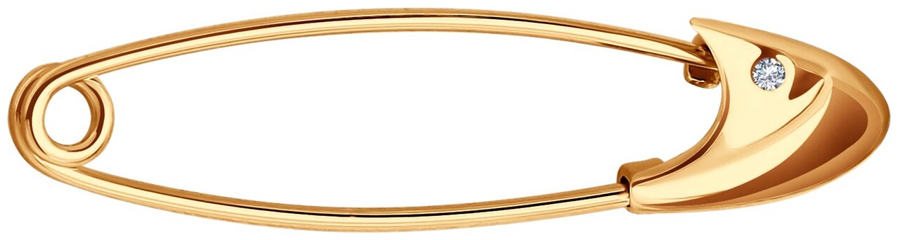 Булавка Diamant 51-140-01686-1 вес 0.78 г золото, фианит