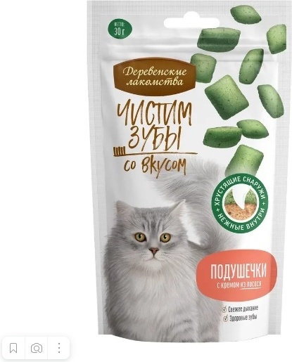 Купить Лакомство Деревенские лакомства подушечки с кремом из лосося 30 ...