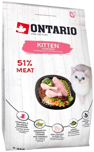 Ontario Kitten для котят курица 2 кг