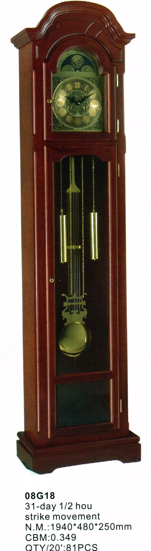 Напольные часы RITMOHOME RITM 08G18 194x48 см