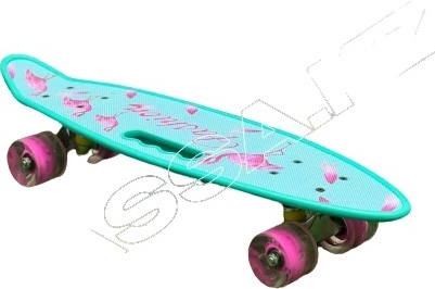 Скейтборд AB Wheel 128B1 бирюзовый 28 дюйм