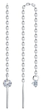 Серьги-цепочки SOKOLOV 94025760 вес 0.92 г серебро, фианит