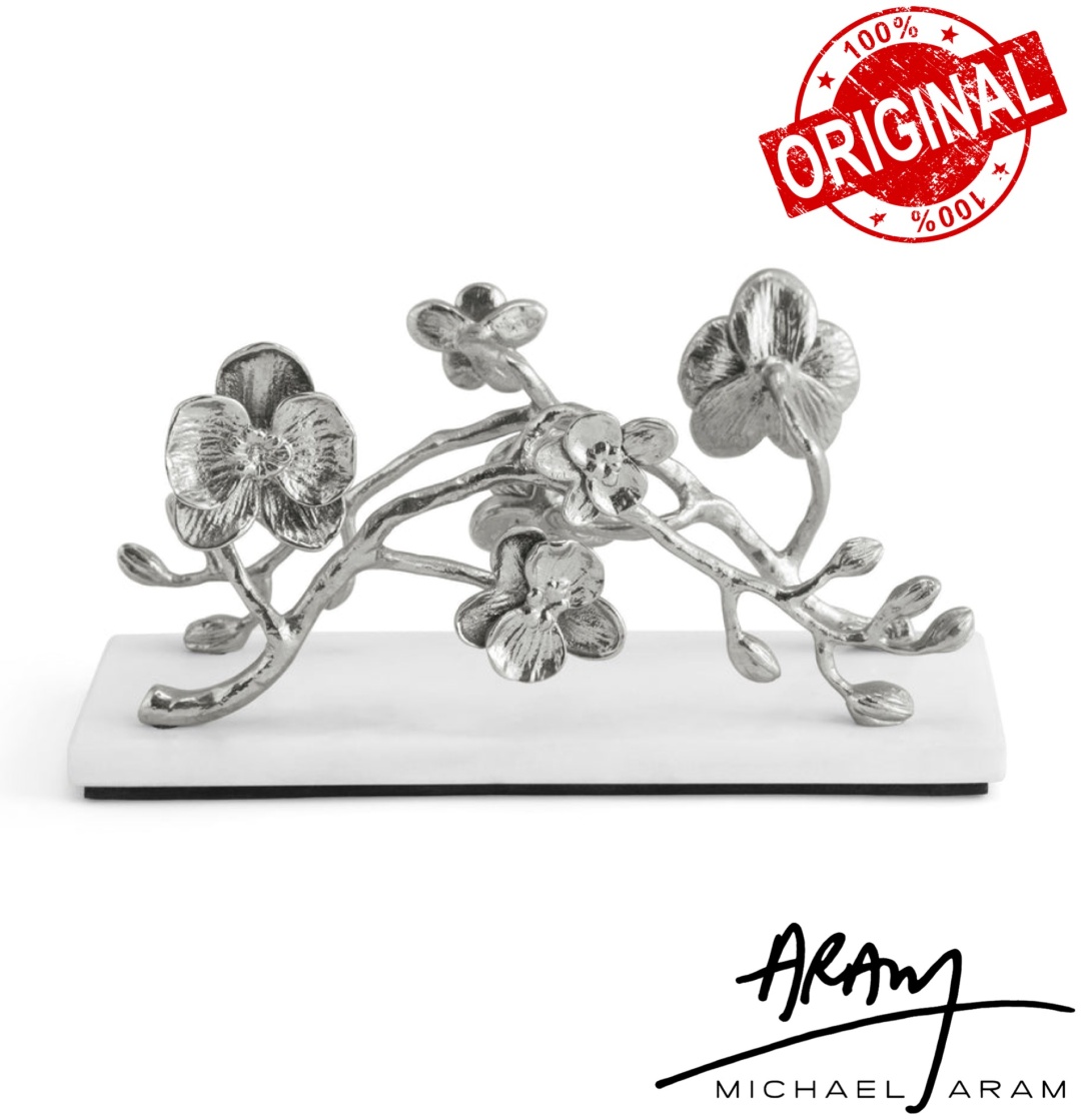 MICHAEL ARAM салфетница White Orchid, нержавеющая сталь, мрамор