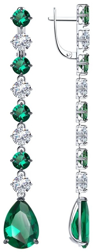 Серьги SOKOLOV 94025749 вес 9 г серебро, фианит