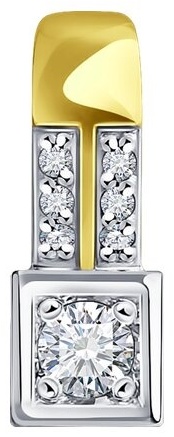 Подвеска Diamant 53-230-01983-1 вес 0.64 г золото, бриллиант