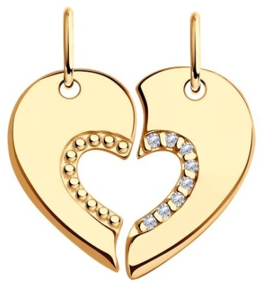 Подвеска Diamant 93-130-01585-1 вес 1.84 г серебро, фианит