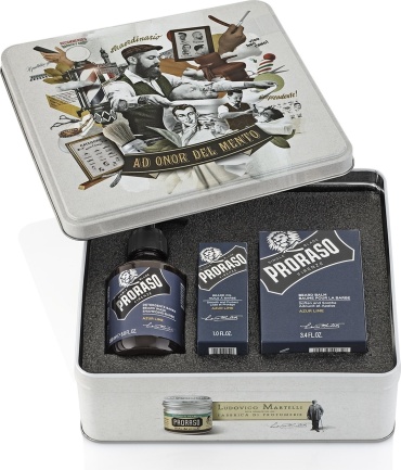PRORASO Azur Lime набор для бороды и усов 200 мл + 100 мл + 30 мл