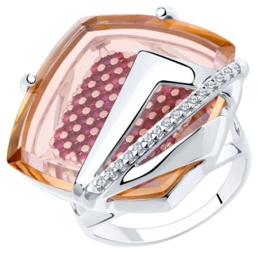 Diamant 94-310-00494-3 размер 19 вес 10.24 г серебро, ситалл
