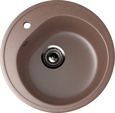 Кухонная мойка Ulgran U-101 50х50х18 см, искусственный мрамор, тон терракота
