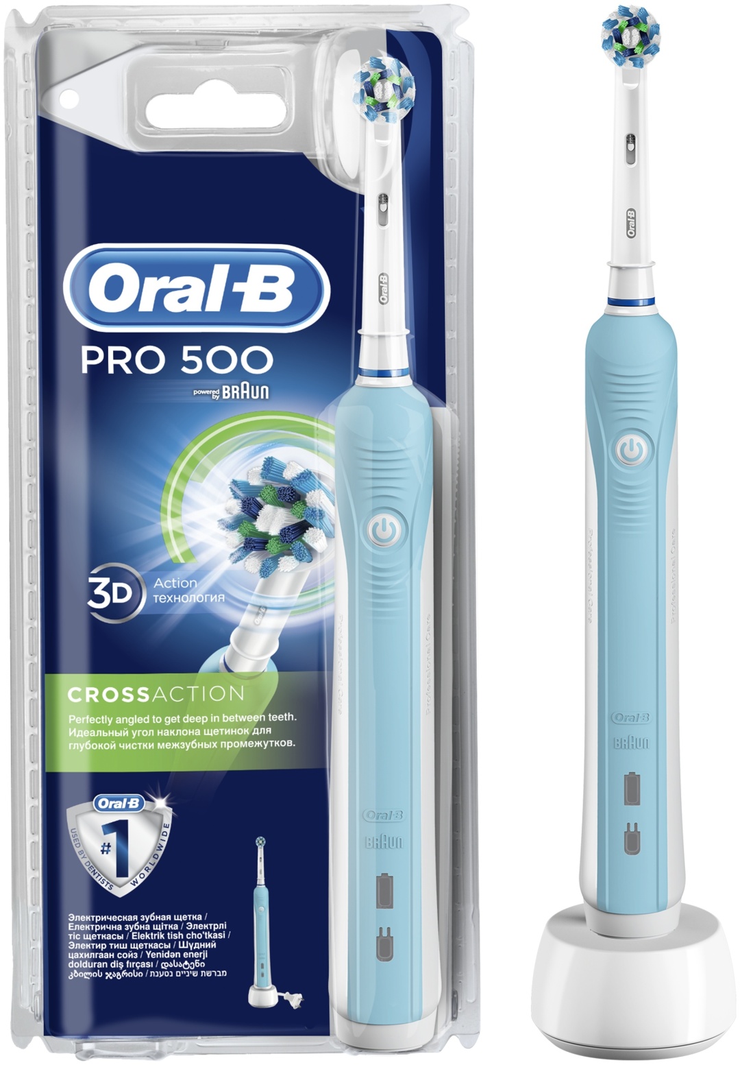 Oral-B механическая щетка Pro 501 щетина средняя голубой
