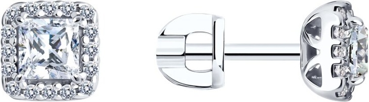 Пусеты SOKOLOV 94025857 вес 2.08 г серебро, фианит