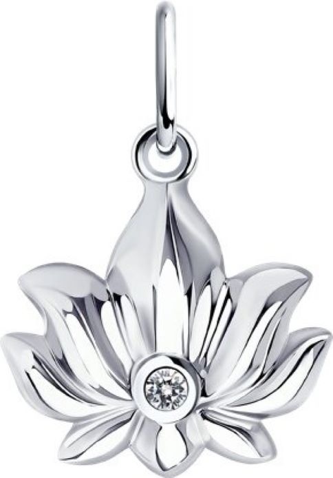 Подвеска Diamant 94-130-01096-1 вес 0.9 г серебро, фианит