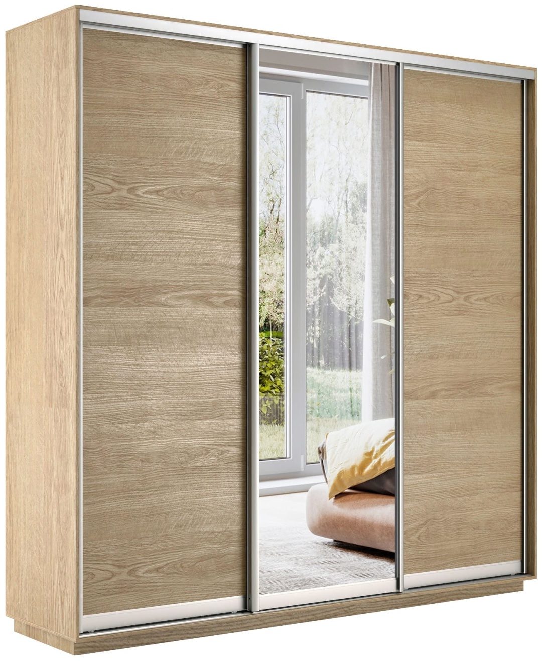 Купить Шкаф-купе Мебель Азии Экспресс 3-180, 180x220х60 см, коричневый ...
