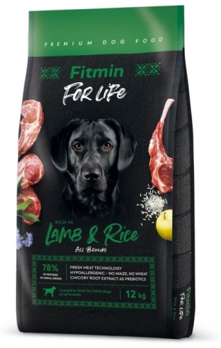Fitmin For Life Ягненок с рисом для взрослых всех пород 12 кг