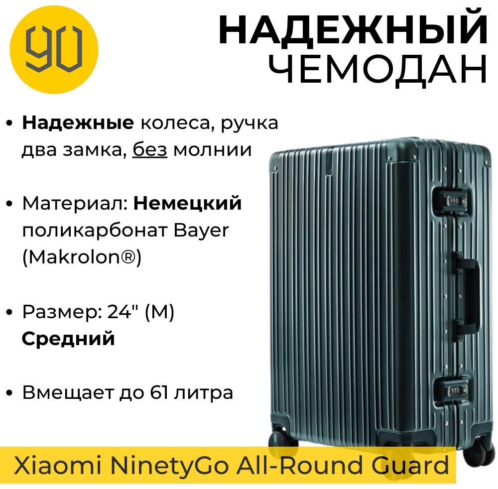 Купить Чемодан Xiaomi 90 Points All Round Guard поликарбонат, алюминий ...
