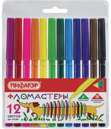 Художественный маркер Пифагор 12 шт