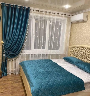 Комплект 400x280 см 1 шт, велюр, кашемир, голубой