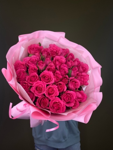 Talan flowers моно-букет с открыткой роза 35 шт 60 см
