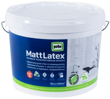 Jobi латексная MattLatex C 10 л, бесцветный