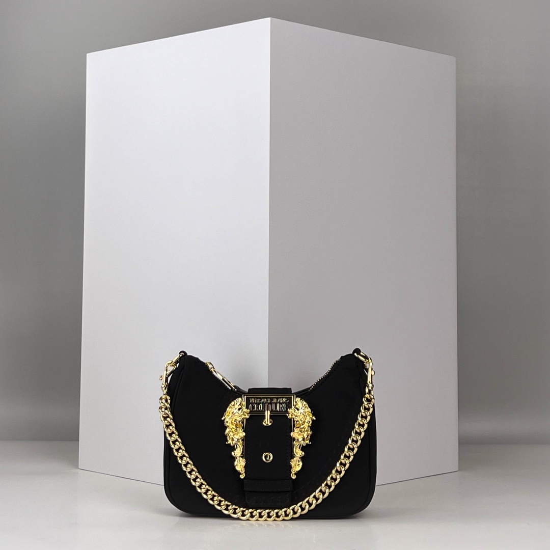 Сумка хобо Versace нейлон черный