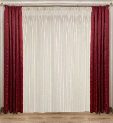 Комплект Rena 250x270 см 2 шт, атлас, бордовый