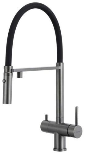 Смеситель с гибким изливом Gappo G4397-89, латунь, цвет черный, графит