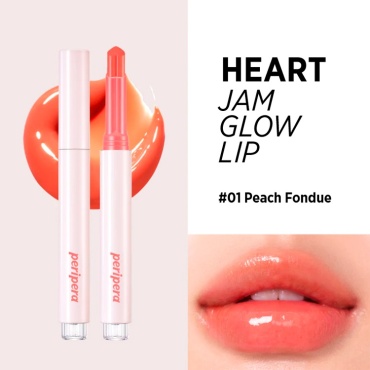 PERIPERA Heart Jam Glow Lip помада 01 Peach Fondue
