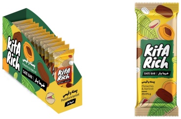 Kita Rich батончик фруктовый Date bar фисташка-абрикос 12 шт