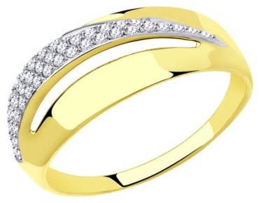 Diamant RIN-DI-585-476651-18 размер 18 вес 2.05 г золото, фианит