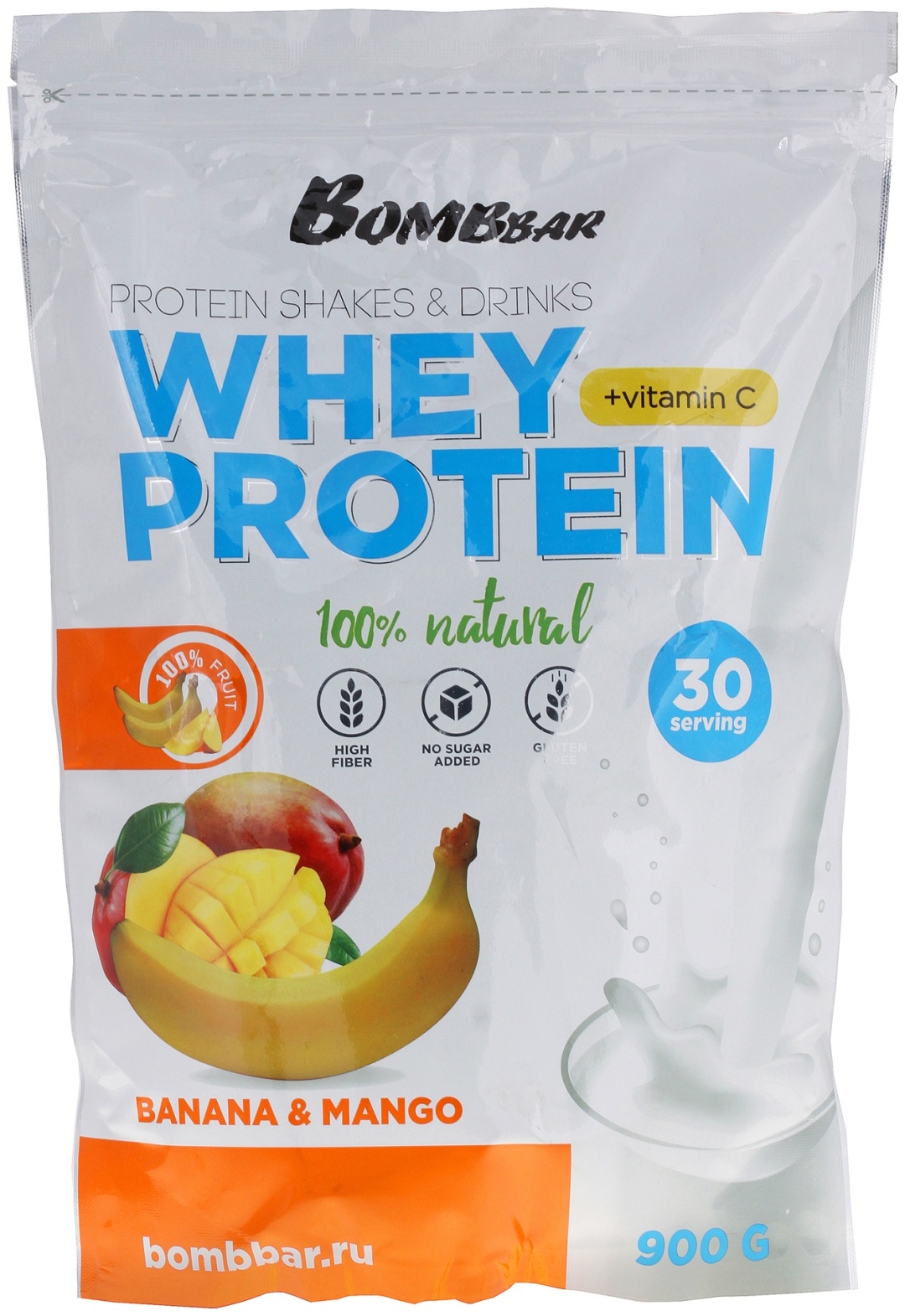 Протеин <b>BombBar</b> Whey Protein <b>Банан</b>-<b>Манго</b> 900 г, купить, кредит, Kaspi Магаз...