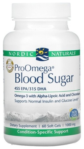 NORDIC NATURALS омега жирные кислоты ProOmega Blood Sugar 1000 мг 60 таблеток