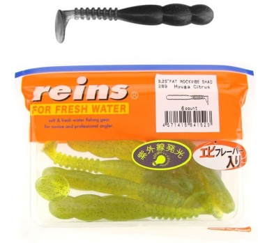 Силиконовая приманка Reins Fat Rockvibe Shad 3.25" 289 Hyuga Citrus