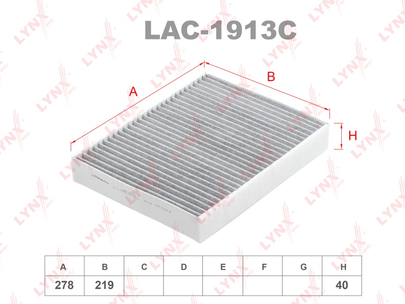 LYNXauto салонный фильтр LAC1913C