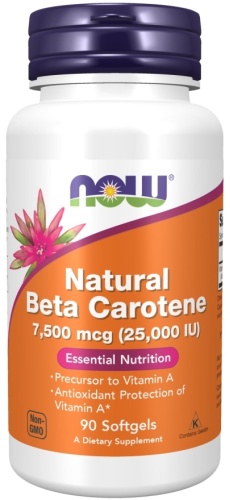 NOW Natural Beta Carotene капсулы 90 шт