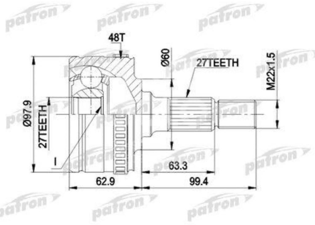 PATRON шрус наружный PCV1298