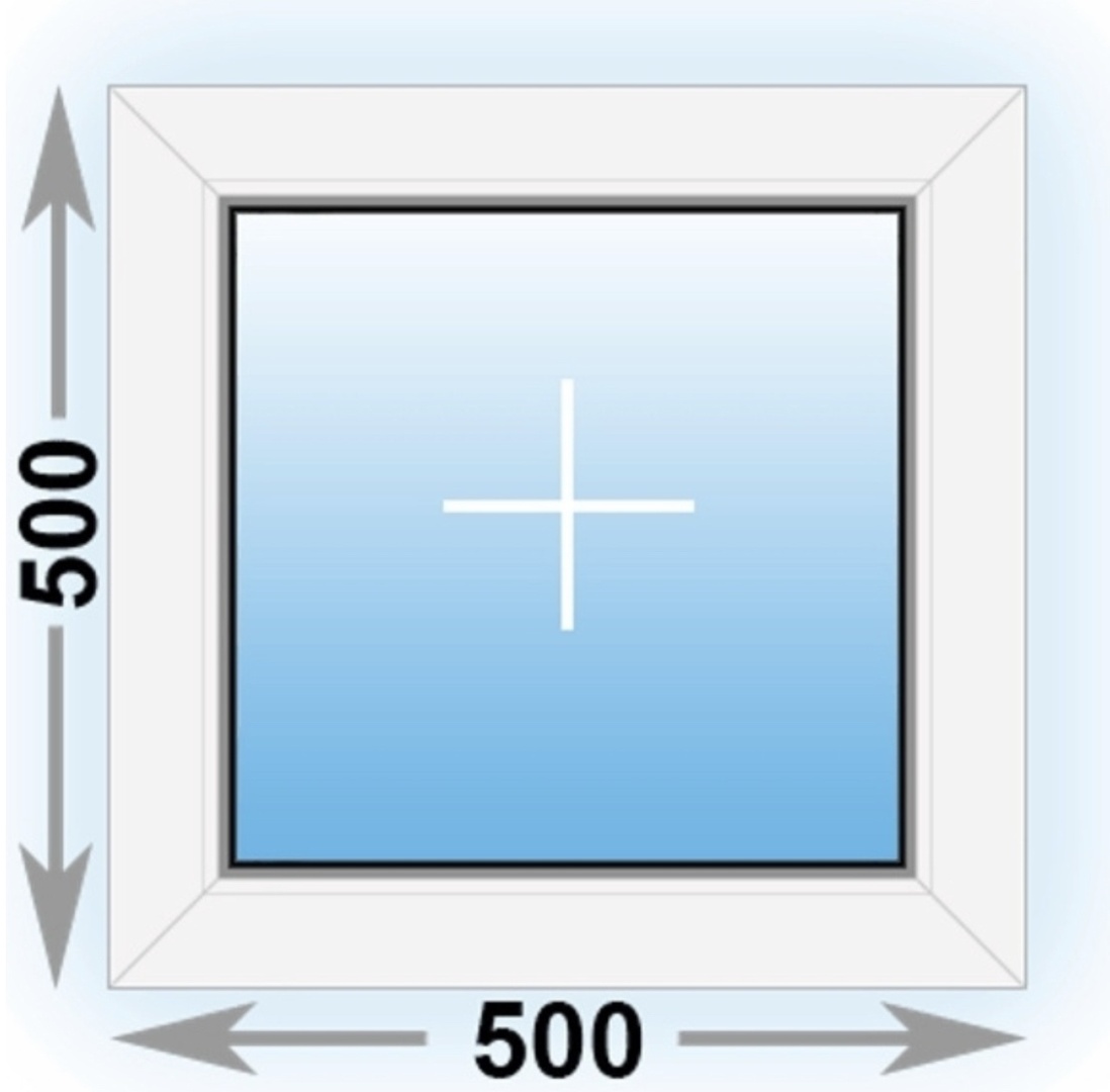 Окно 500х500 пластиковое Rehau